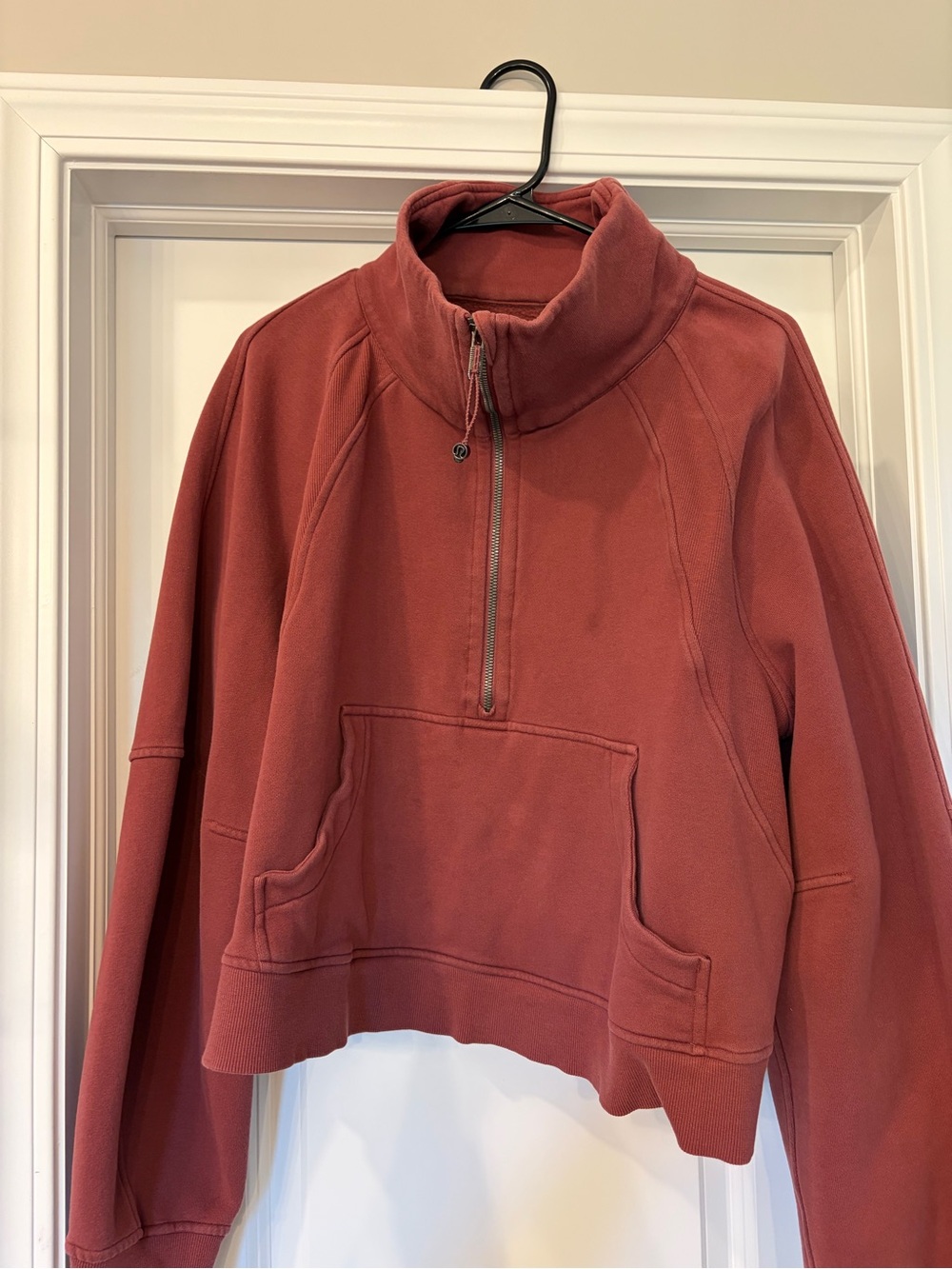 lululemon athletica rust red quarter-zip pullover sweatshirt size L/xL